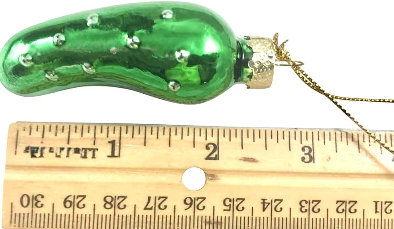 Christmas Pickle Ornament German Tradition Blown Glass Tree Decoration Gift Boxed image number 2
