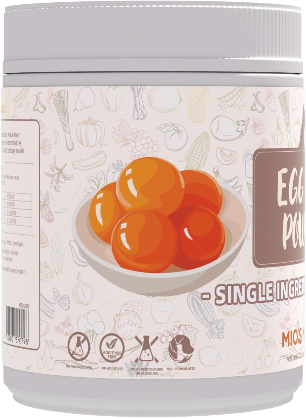 Mio'S Nature Egg Yolk Powder 120G - Brain Development, Managing Hairballs and Enhances Digestive Motility