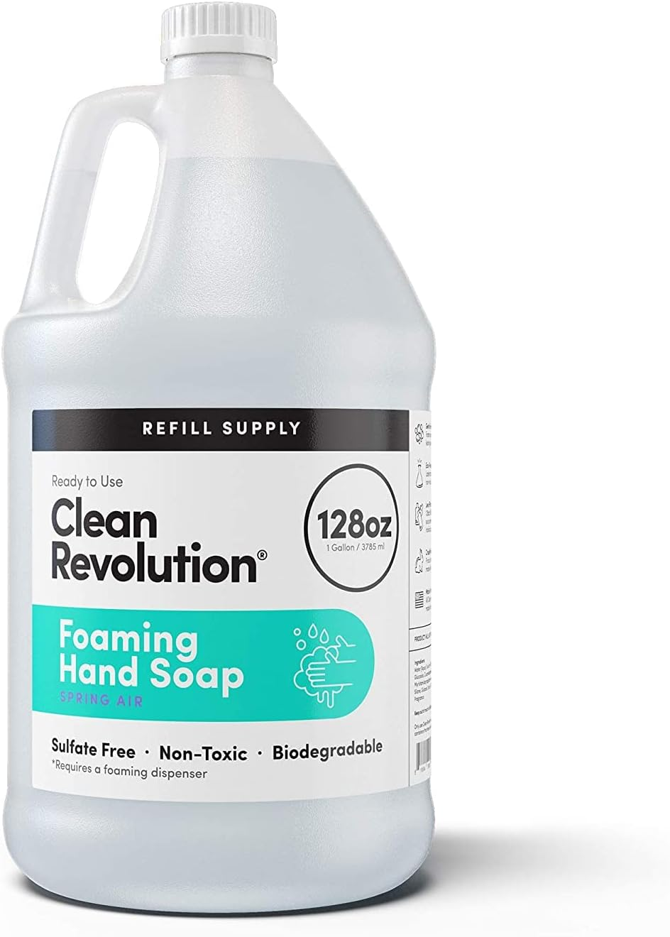 Clean Revolution Foaming Hand Soap Refill Supply Container. Ready to Use Formula. Natural Lavender Fragrance, 128 Fl. Oz image number 6