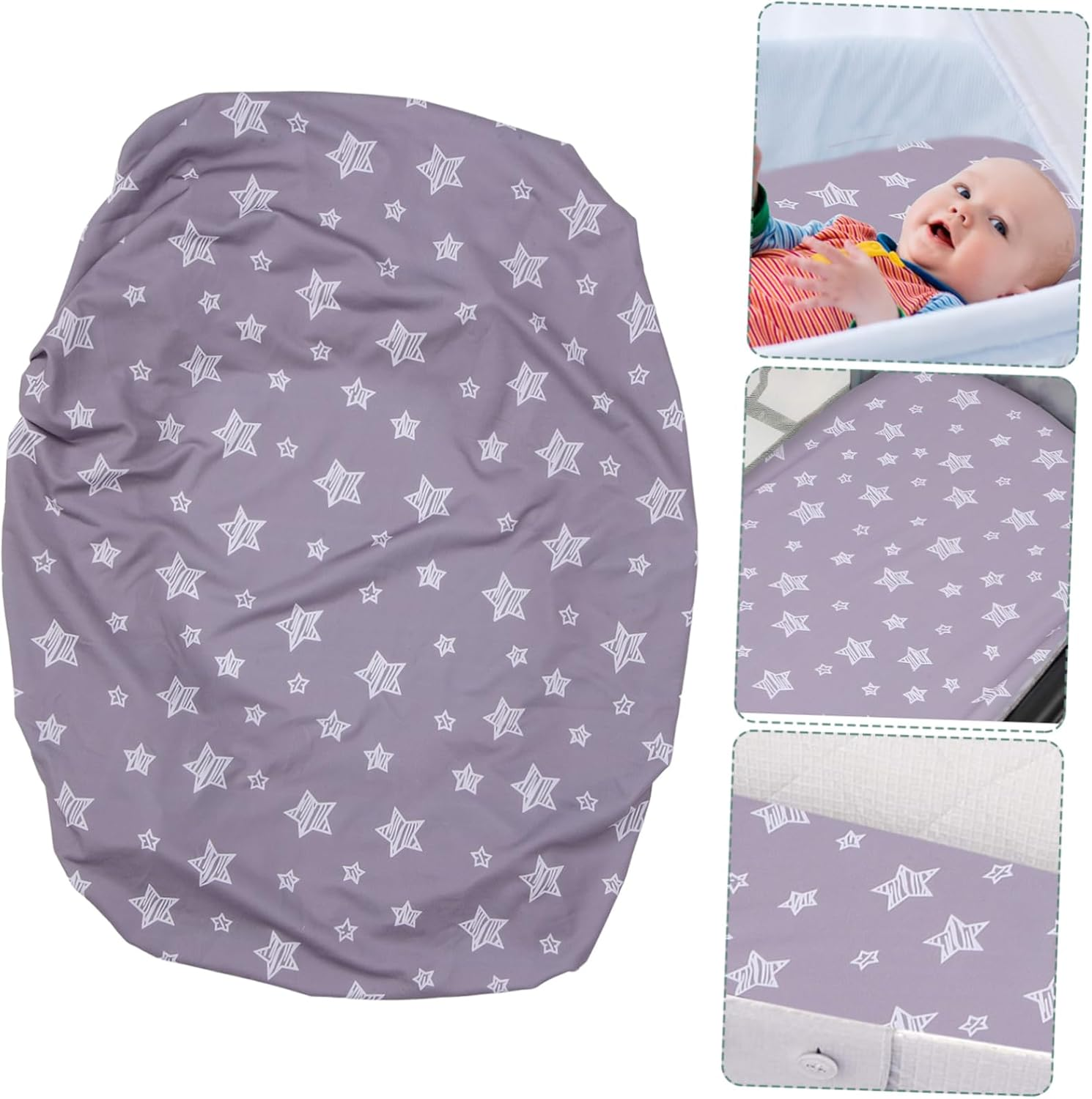 Elastic Diaper Changing Pad Cover Washable Changing Table Pad Reusable Covers image number 6
