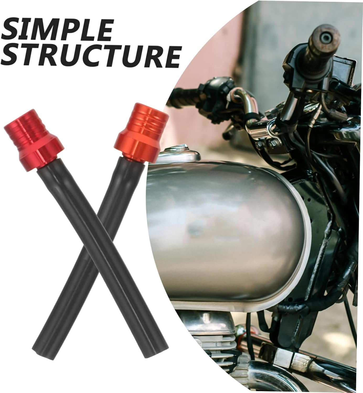 Ibasenice Motorcycle Gas Fuel Caps Vent Motorcycle Tank Breather Hose 7Pcs Kit for Motorbike Atv Dirt Bike Off-Road Use Sturdy Metal Vent Tube with Valves for Fuel Tank Accessories image number 6
