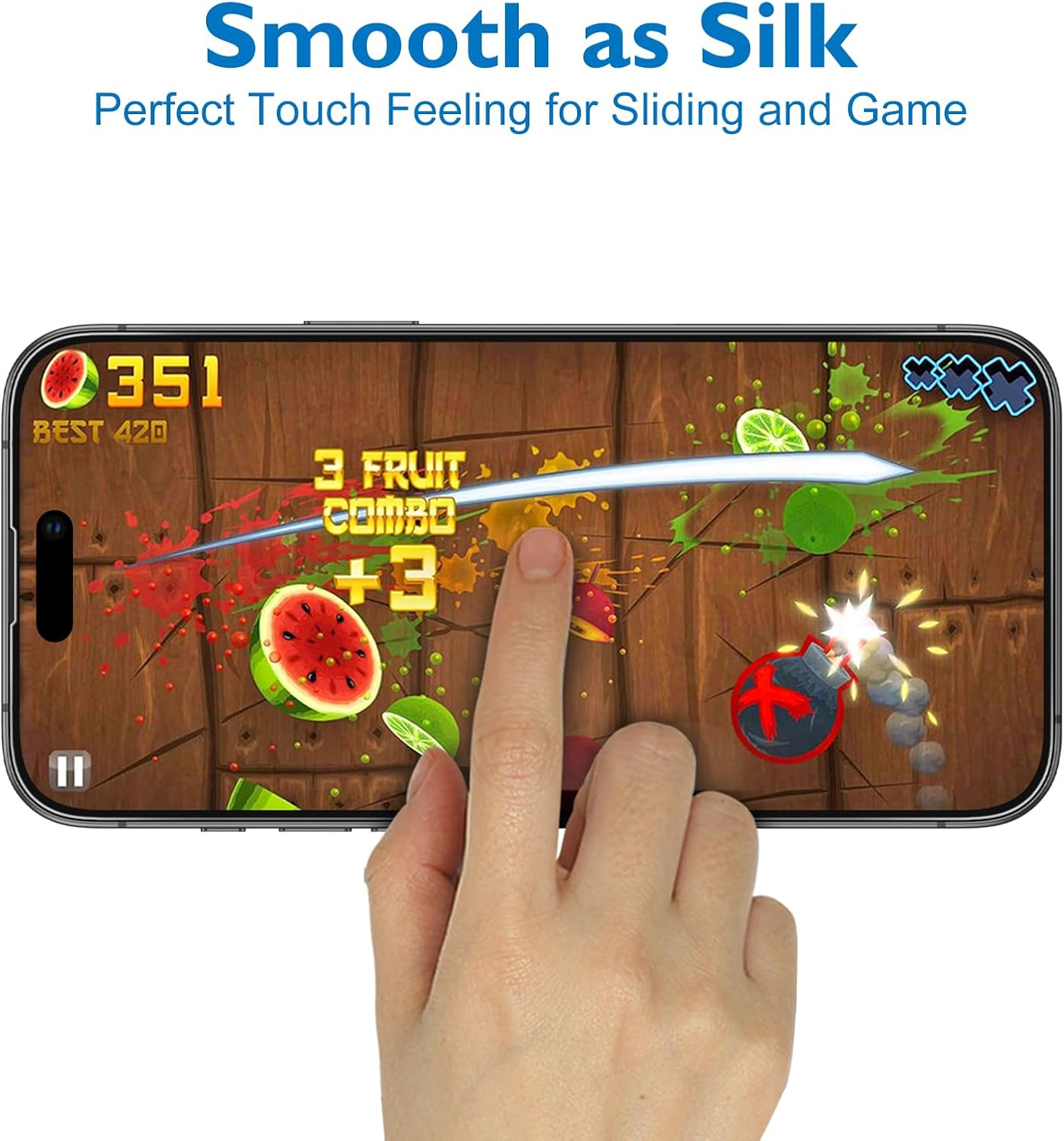 Mothca Matte Screen Protector for Iphone 16 Pro 6.3-Inch (1 Pack), Tempered Glass Film Anti-Glare & Anti-Fingerprint, Case Friendly -Smooth as Silk image number 2