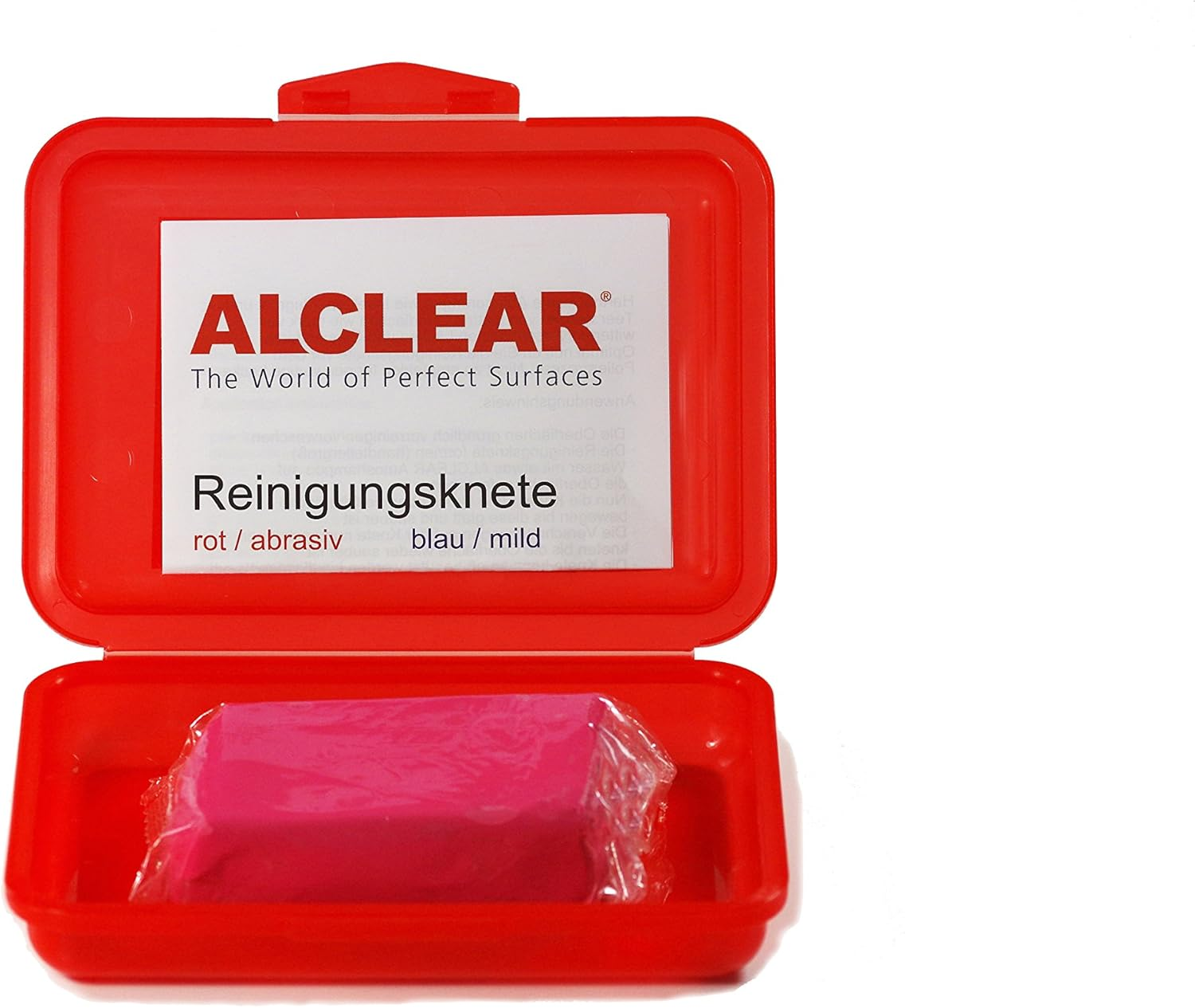 ALCLEAR 721R Car Paint Cleaning Clay Bar Red 200 G for Car Care and Car Polish with Polishing Machine