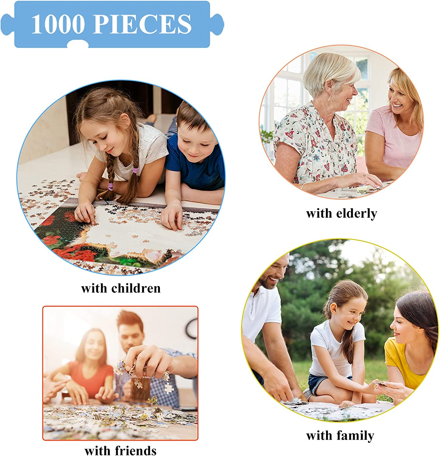 HUADADA Jigsaw Puzzles for Adults 1000 Pieces, Puzzles for Adults 1000 Piece, Challenging Game Toys, Impossible Puzzle, Family Decoration Puzzle - Adventure Camping image number 2