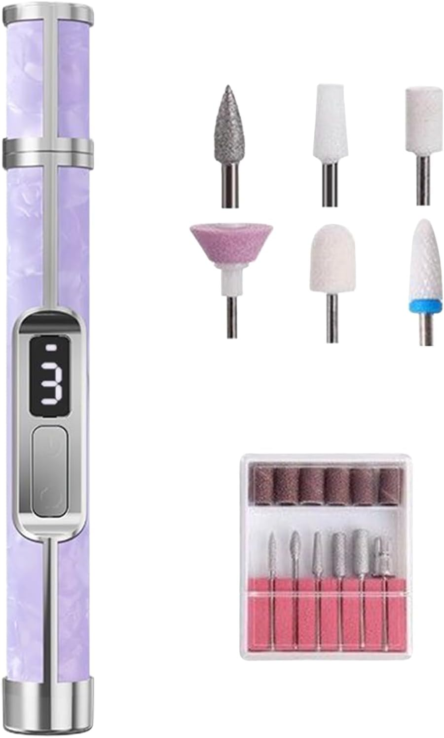 Rrlihjgu Electric Nail File - 3 Speeds Fingernail Grinding Tool,Portable Thick Toenail Fingernail Grinder for Women Girls Men Travel Outdoor Home Foot Callus Removal