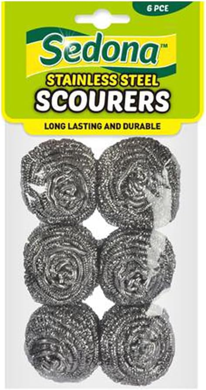 Sedona Stainless Steel Cleaning Scourers 6-Piece image number 1