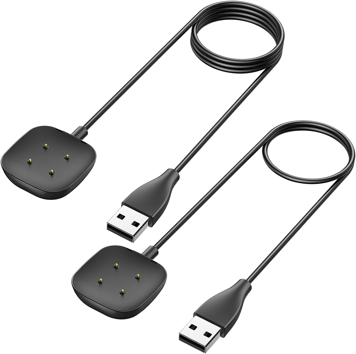 [2 Pack 1M+50CM] Magnetic Charger for Fitbit Versa 4 Chargers&Fitbit Versa 3 Chargers&Fitbit Sense 2 Chargers&Fitbit Sense Chargers, Replacement USB Charging Cable Dock for Fitbit Versa 4/3/Sense/2 image number 6