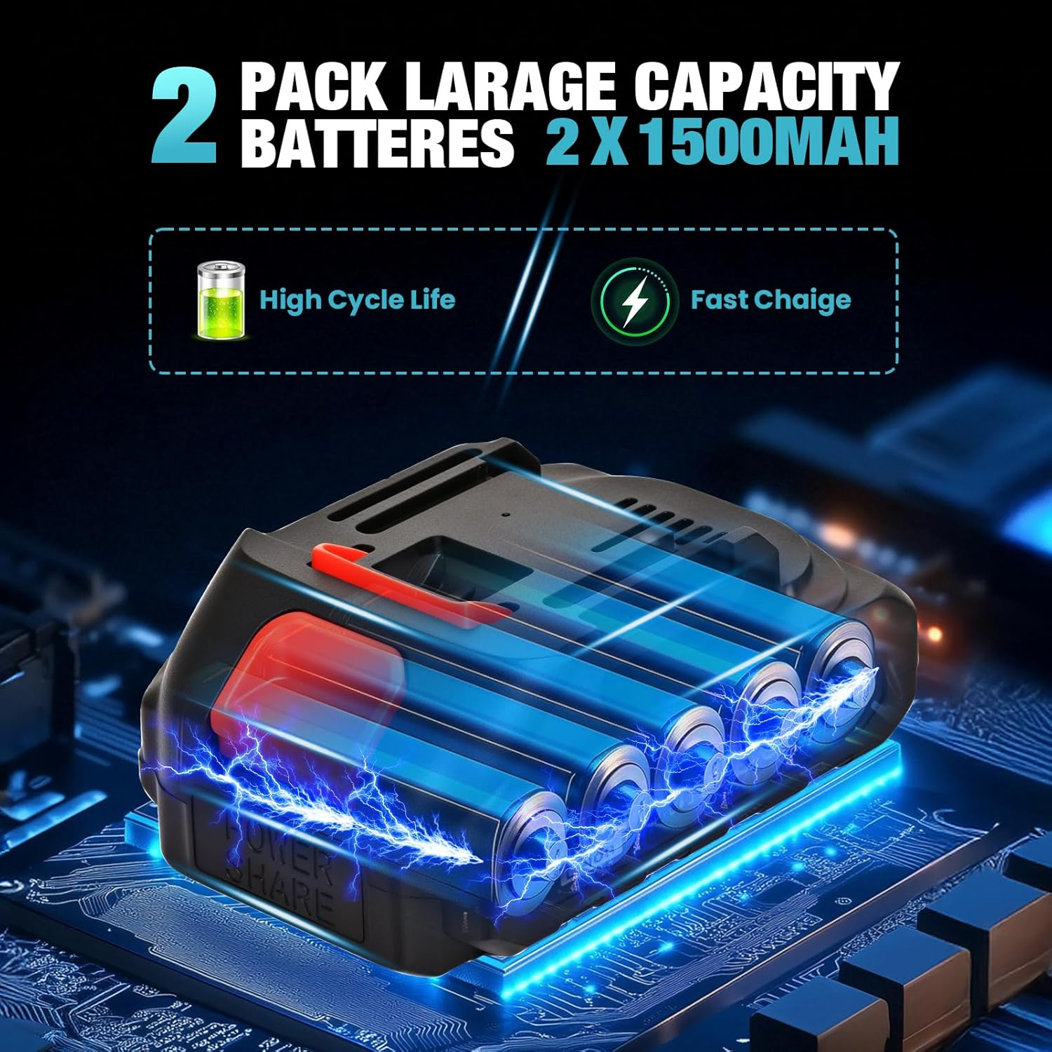 Advwin Electric Pruning Shears, Cordless Electric Pruner Battery Powered, with 2 Pack 1.5Ah Rechargable Batteries, 25MM (0.98Inch) Cutting Diameter image number 1