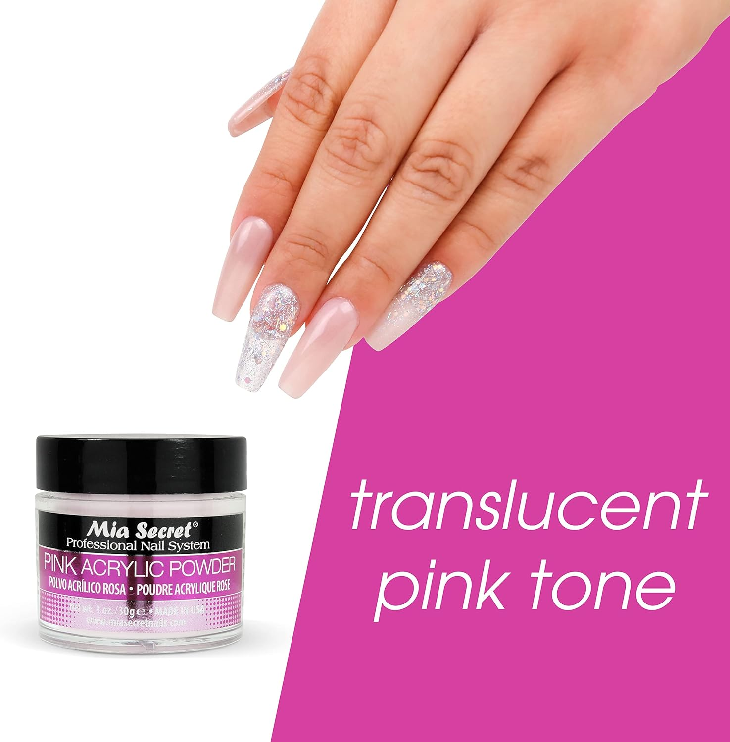 Mia Secret Professional Acrylic Nail System Pink Acrylic Powder 30Ml image number 5