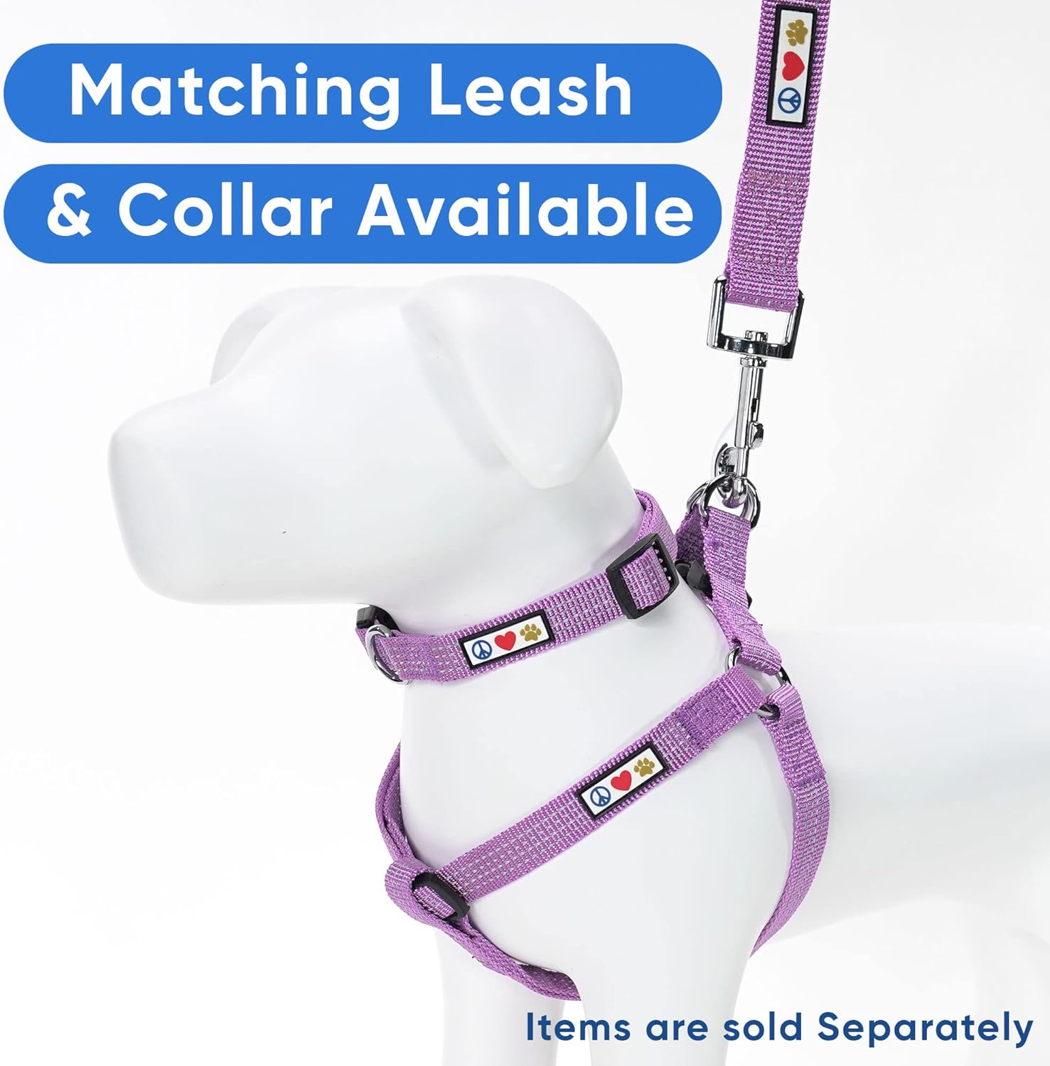 Pawtitas Reflective Step in Dog Harness or Reflective Vest Harness, Comfort Control, Training Walking of Your Puppy/Dog Harness Small S Purple Orchid image number 3