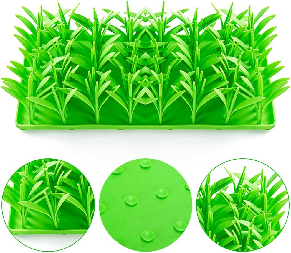 Silicone Grass Mat for Cats, Pet Slow Feeding Foraging Mat, Foraging Snuffle Mat for Dog/Cat, Pet Chew Toy Training Feed Game Easy to Clean (Green) image number 5