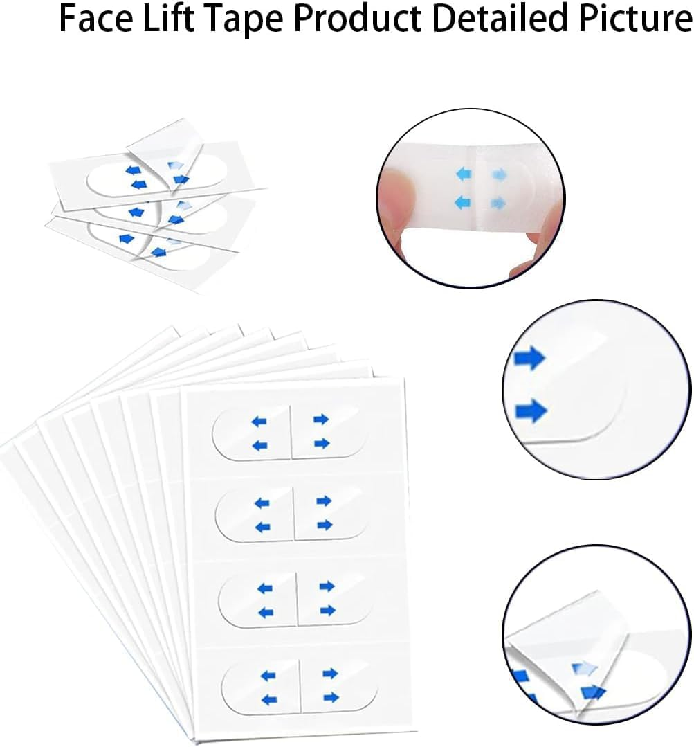 ZUJIACUN 120Pcs Invisible Facial Pull Band, Invisible Waterproof Mask, Instant Makeup Mask Tool, Hides Female Facial Line Smoothing and Tightening Band, Wrinkles and Loose Skin Reduce Tight Skin image number 3