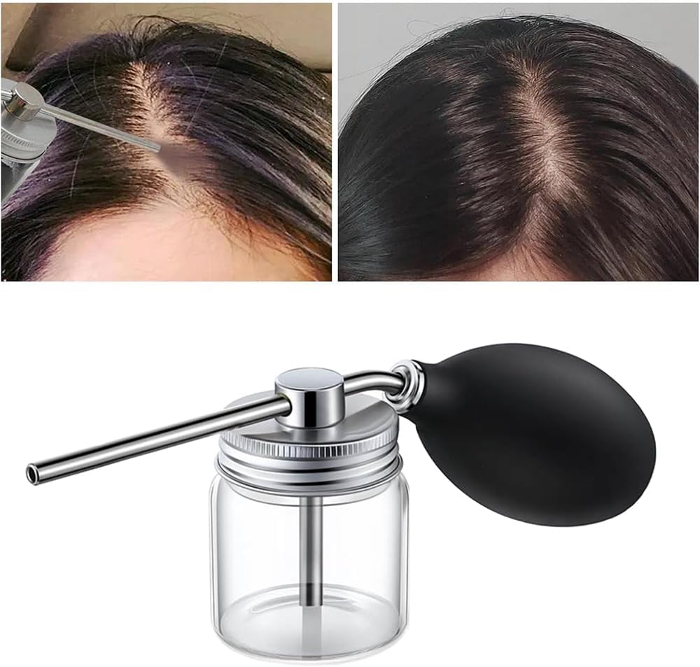 Powder Spray Bottles for Hair Building Fibers - Refillable Hair Fiber Applicator, Portable Salon Styling Tools with Fine Mist Sprayer,Silver - Golden image number 5