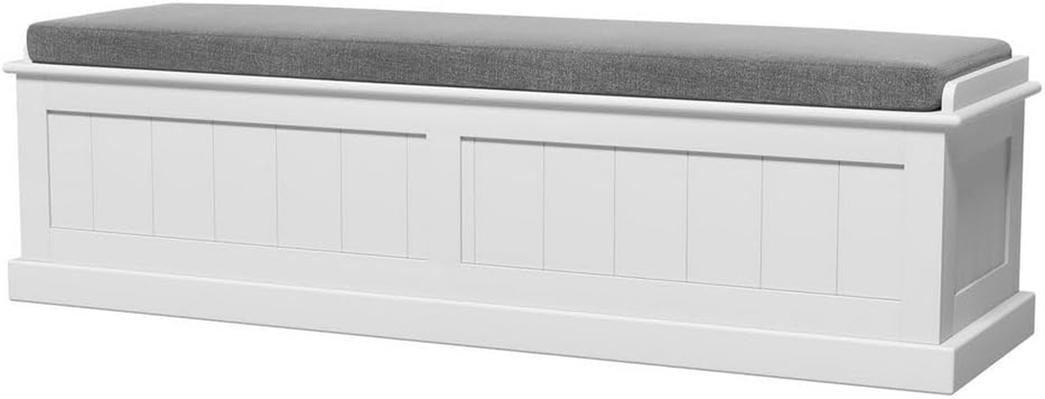 Artiss Storage Ottoman Blanket Box Bench 140Cm Fluted Faux Linen Seat Chest Grey image number 1