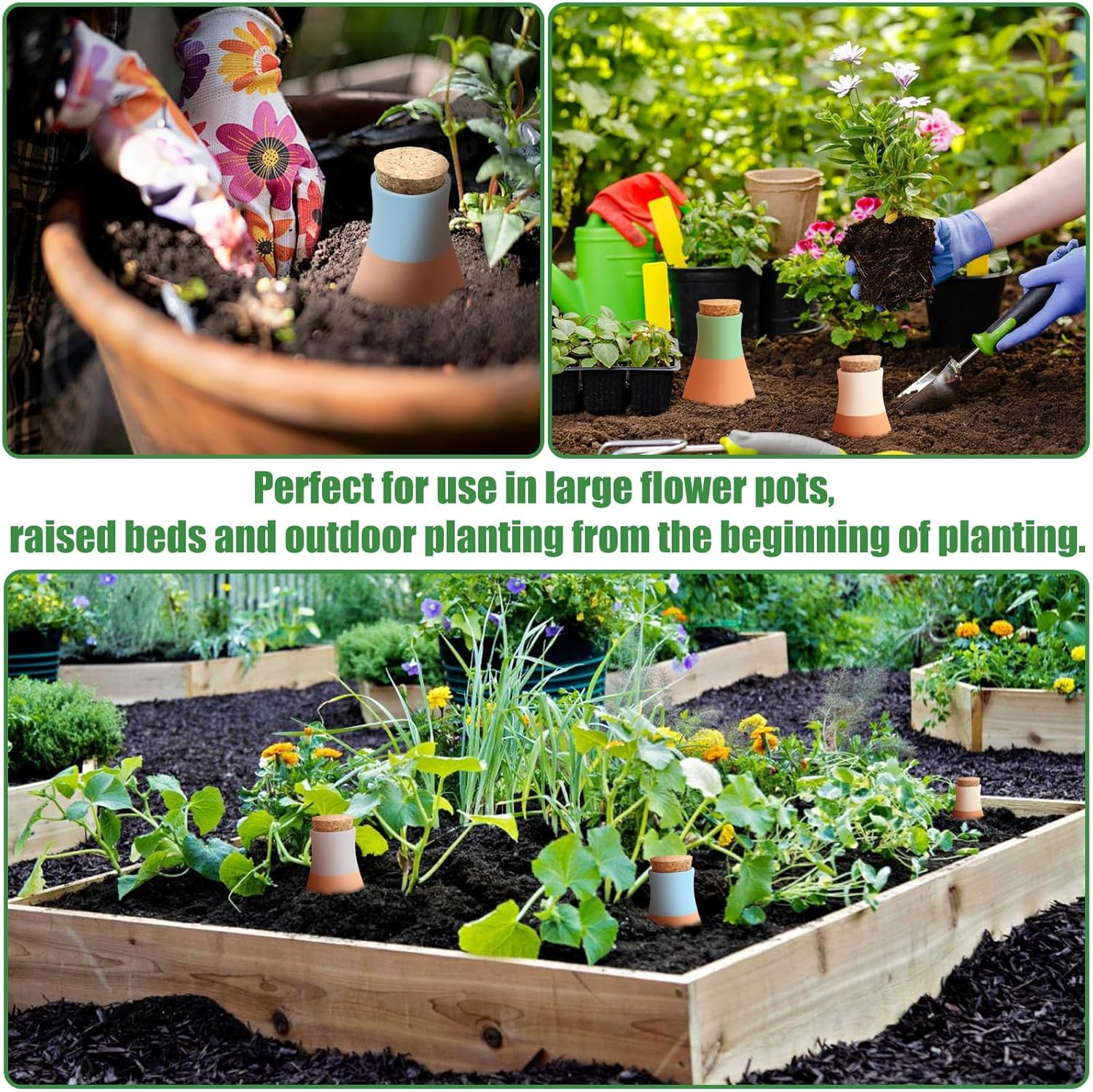 4 Pcs Terracotta Watering Pots, 13.5Oz/400Ml Terracatta Self-Watering Globes for 1-Week, Watering Planter Insert for Outdoor & Indoor Plants Easy to Refill - Set of 4