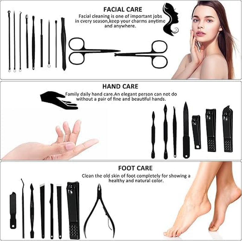 26-Piece Professional Manicure Set, Stainless Steel Nail Care Kit with Brown Travel Case image number 5