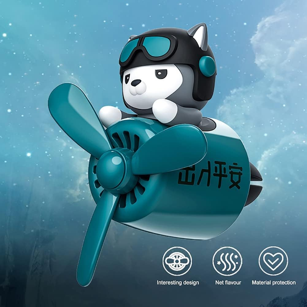 Car Diffuser,Pilot Car Air Freshener with Fan Exhaust Clip Aroma Diffuser Car Perfume Aromatherapy Decorations(With 2 Fragrant Slices) image number 3