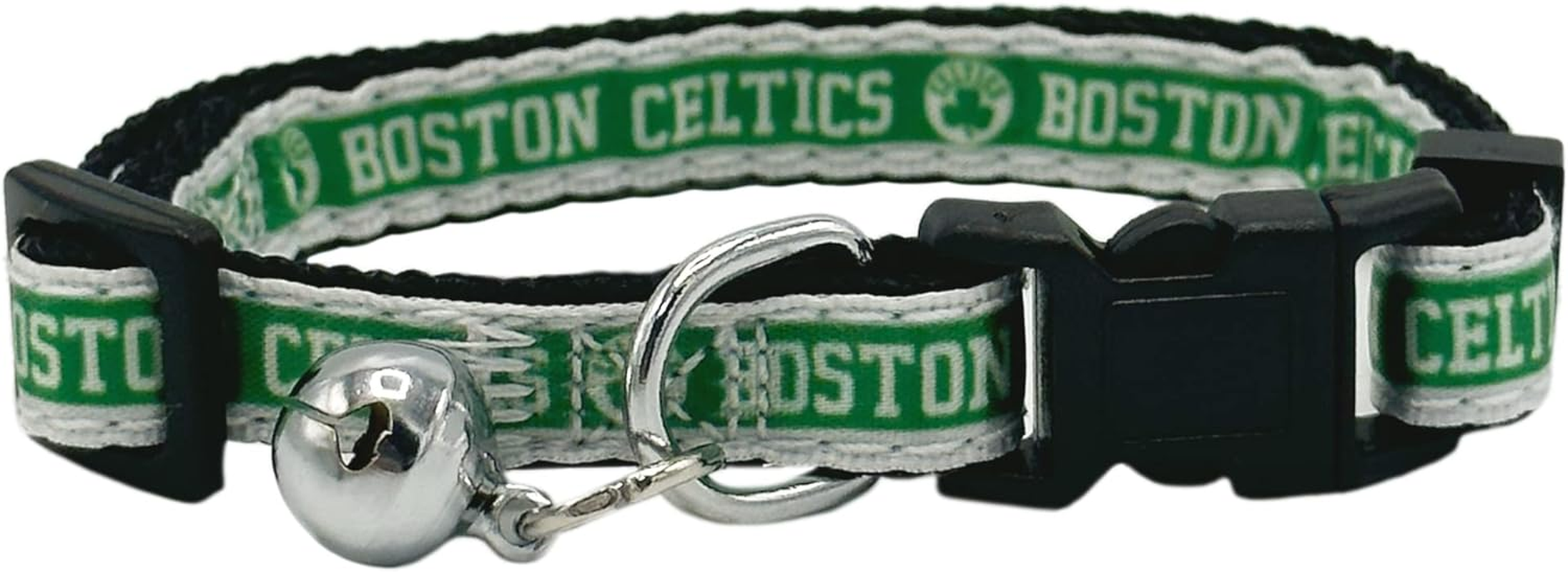 NBA BOSTON CELTICS CAT COLLAR Adjustable Break-Away COLLAR for CATS with Licensed Team Name & Logo. Cute & Fashionable Basketball Sports Cat Collar with Metal Jingle Bell - Team Color image number 4