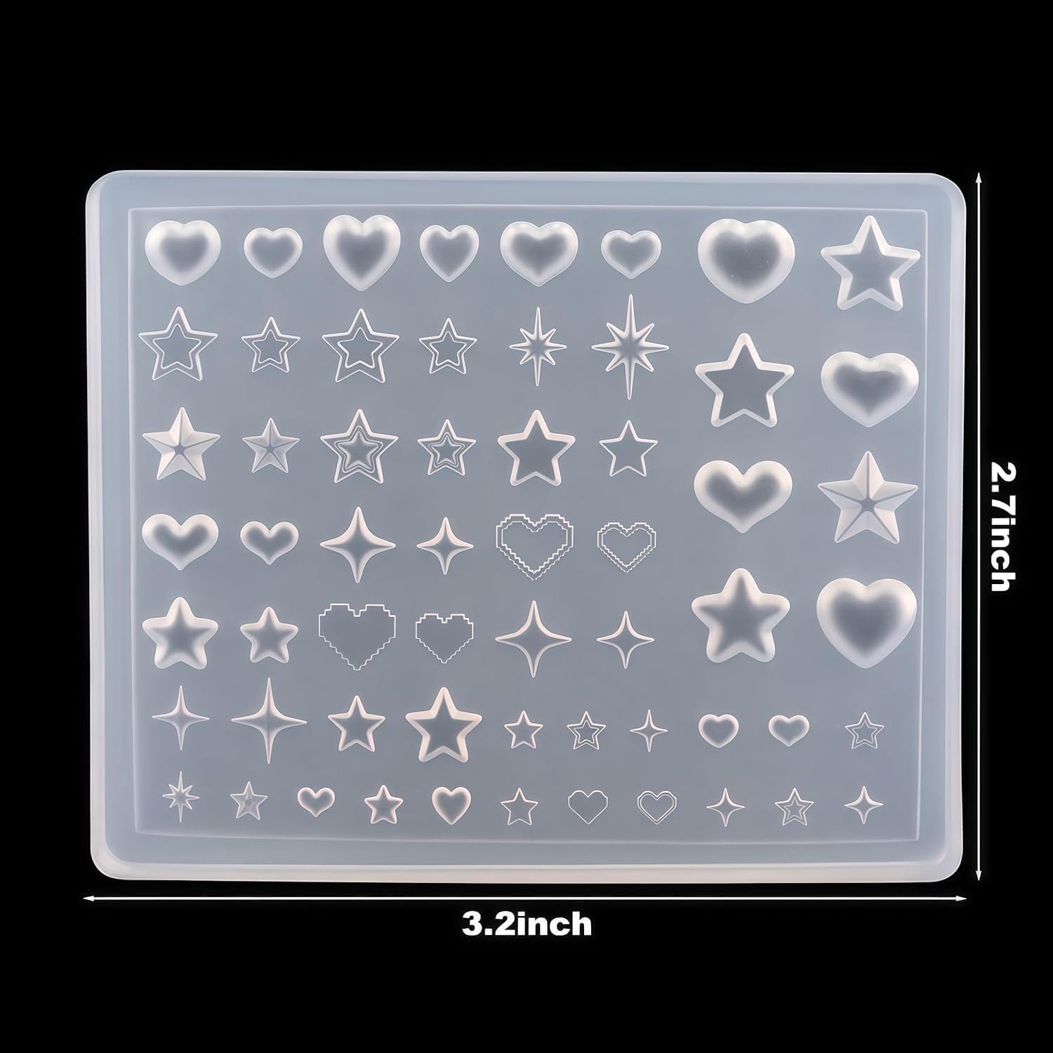 Nail Silicone Mold,Manicure Art Mould | Silicone Molds for 3D Stars Themed Accessories Jewelry Making Epoxy Resin Decoration for Salon and Home image number 6