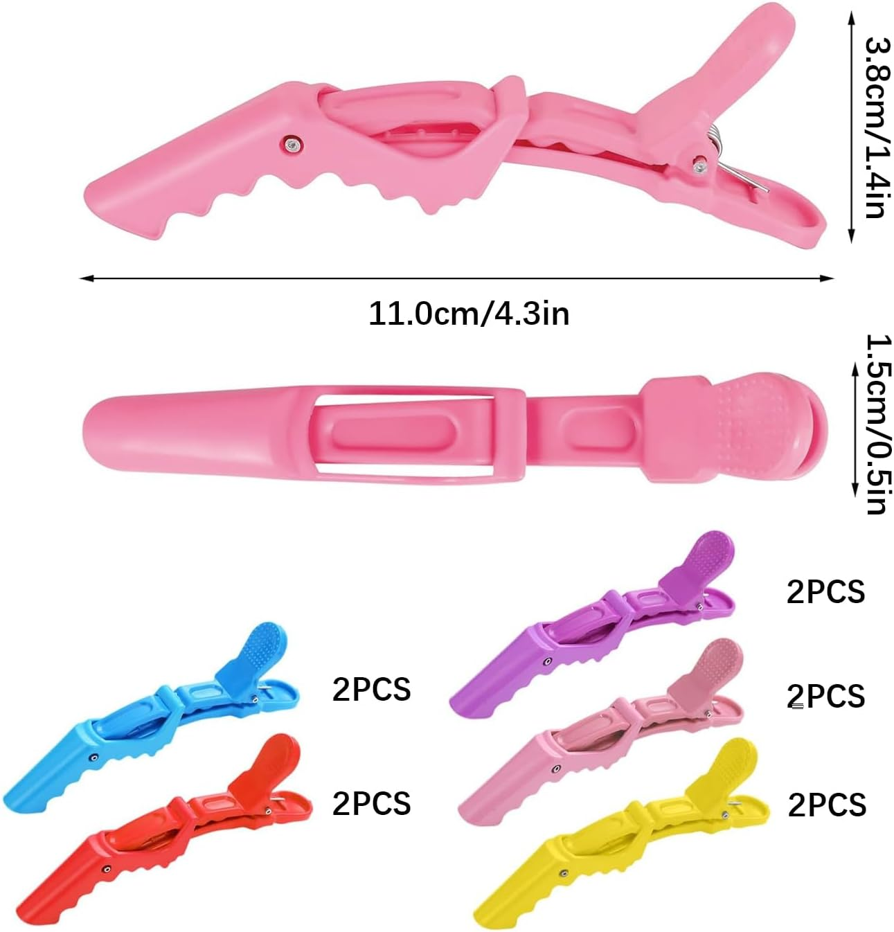 AYNKH 10PCS Crocodile Hair Clips with Styling Comb, Professional Alligator Clip with Nonslip Grip Wide Teeth, Home Use Salon Sectioning Curling image number 1