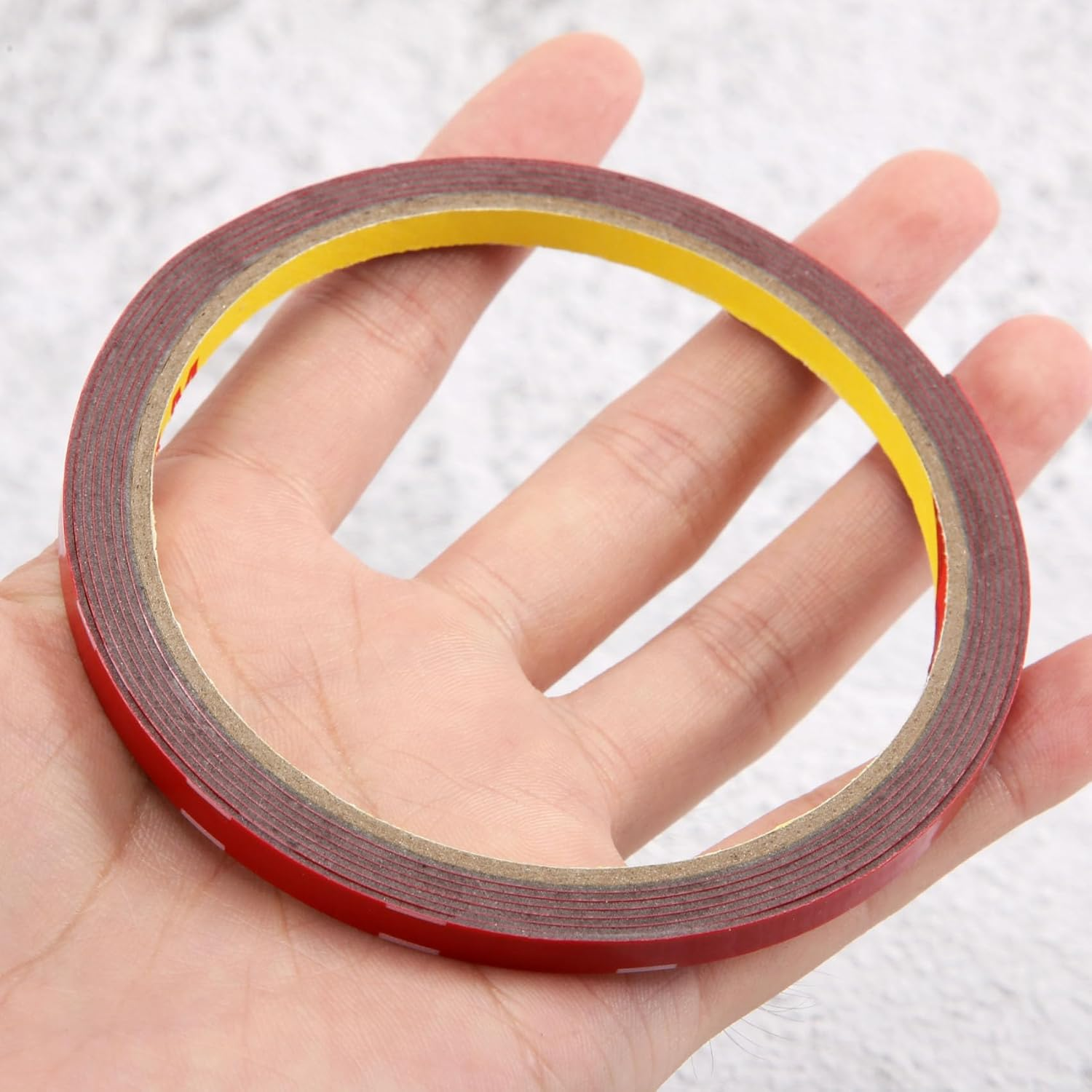 Tuperoymse Strong Permanent Double Sided Super Sticky Foam Tape Roll for Vehicle Car, Red 6MM X 3 Meters image number 2