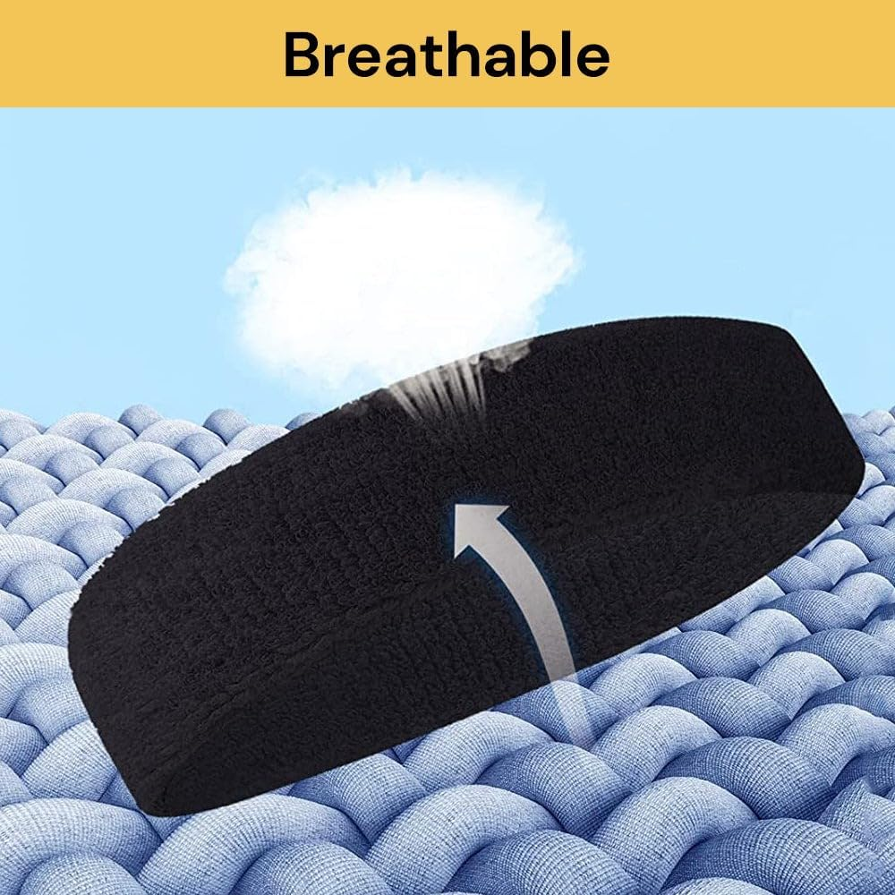 EZONEDEAL Sweatbands Sports Headband for Men & Women, Workout Headband, Sports Headbands, Moisture Wicking Athletic Sweatband for Running, Fitness, Outdoor Activities image number 4