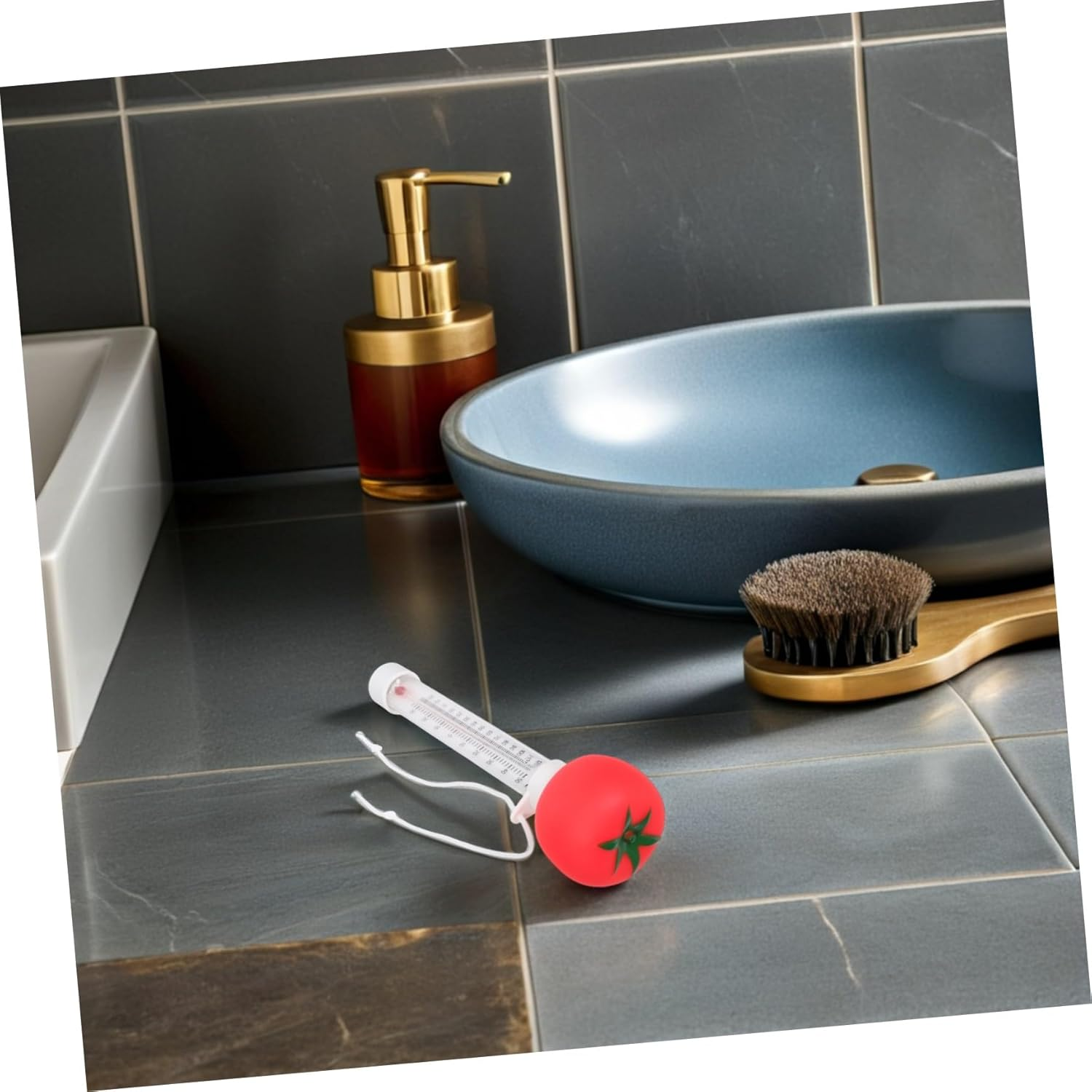 Floating Tomato Pool Thermometer for Easy-Read Large Display Water Temperature Gauge Accurate Floating Bath and Swimming Pool Sensor for Indoor Outdoor Spas Hot Tubs image number 6