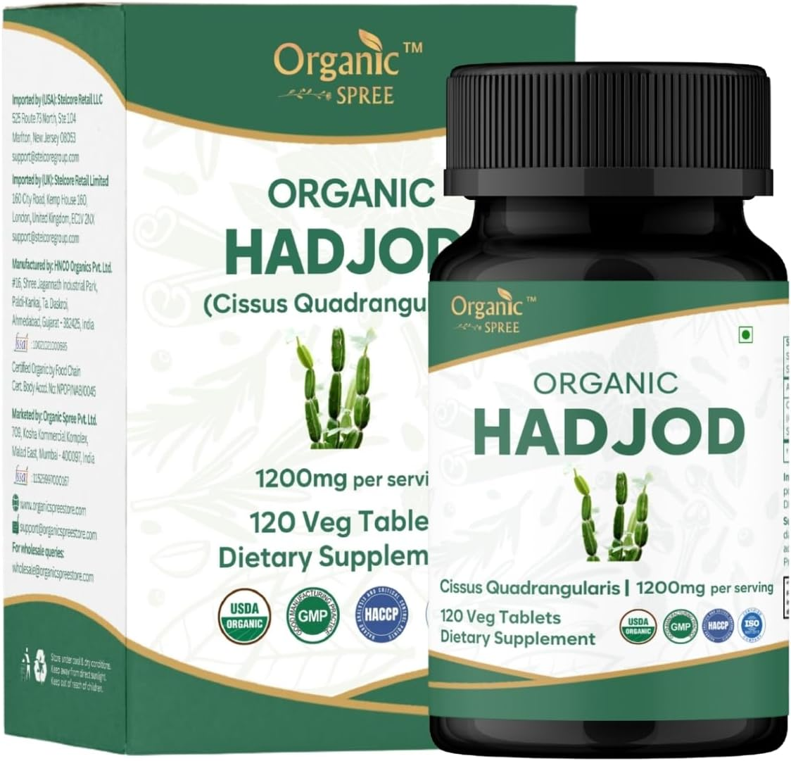 Hadjod - CISSUS 120 Tablets | Cissus Quadrangularis (Hadjod) | USDA Organic Certified | Organic and Natural 120Tab image number 6