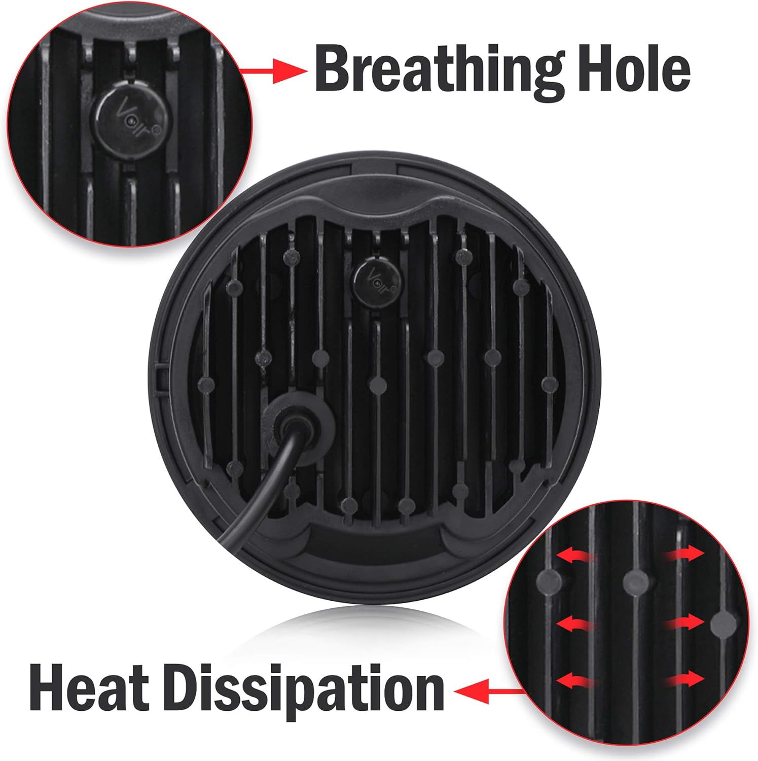 SUP-LIGHT 5 3/4" 5.75 Inch Motorcycle LED Headlight Compatible with Dyna Sportster Iron 883 Street BOB Low Rider Super Wide Headlamps with round Projector Driving Light -Black image number 5