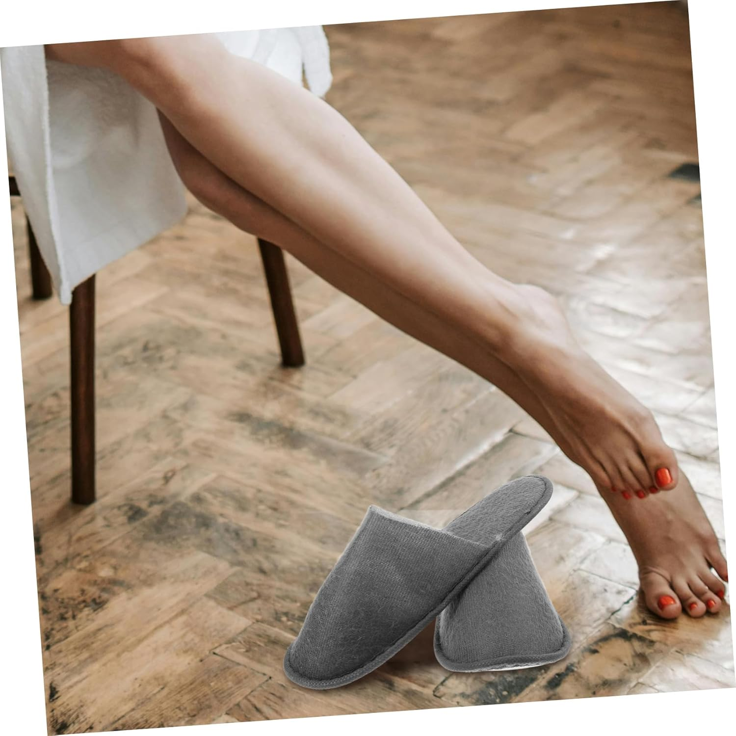 LIFKOME Disposable Spa Slippers Non Slip Lightweight Hotel Guest Footwear for Indoor Use Simple Style with Stain Resistant Surface Comfortable and Convenient Travel Shoes image number 5