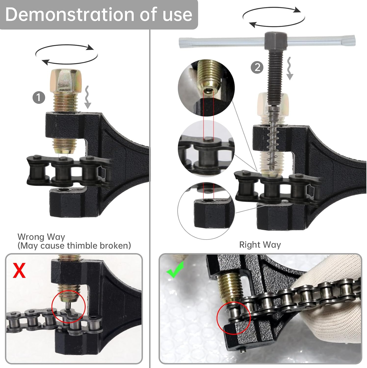Windance Chain Breaker #420-530 Link Removal Tool for Dirt Pit Bike ATV Quad Go Kart Scooter Motorcycle Bicycle Chain Break # 420 428 520 525 528 530 image number 2