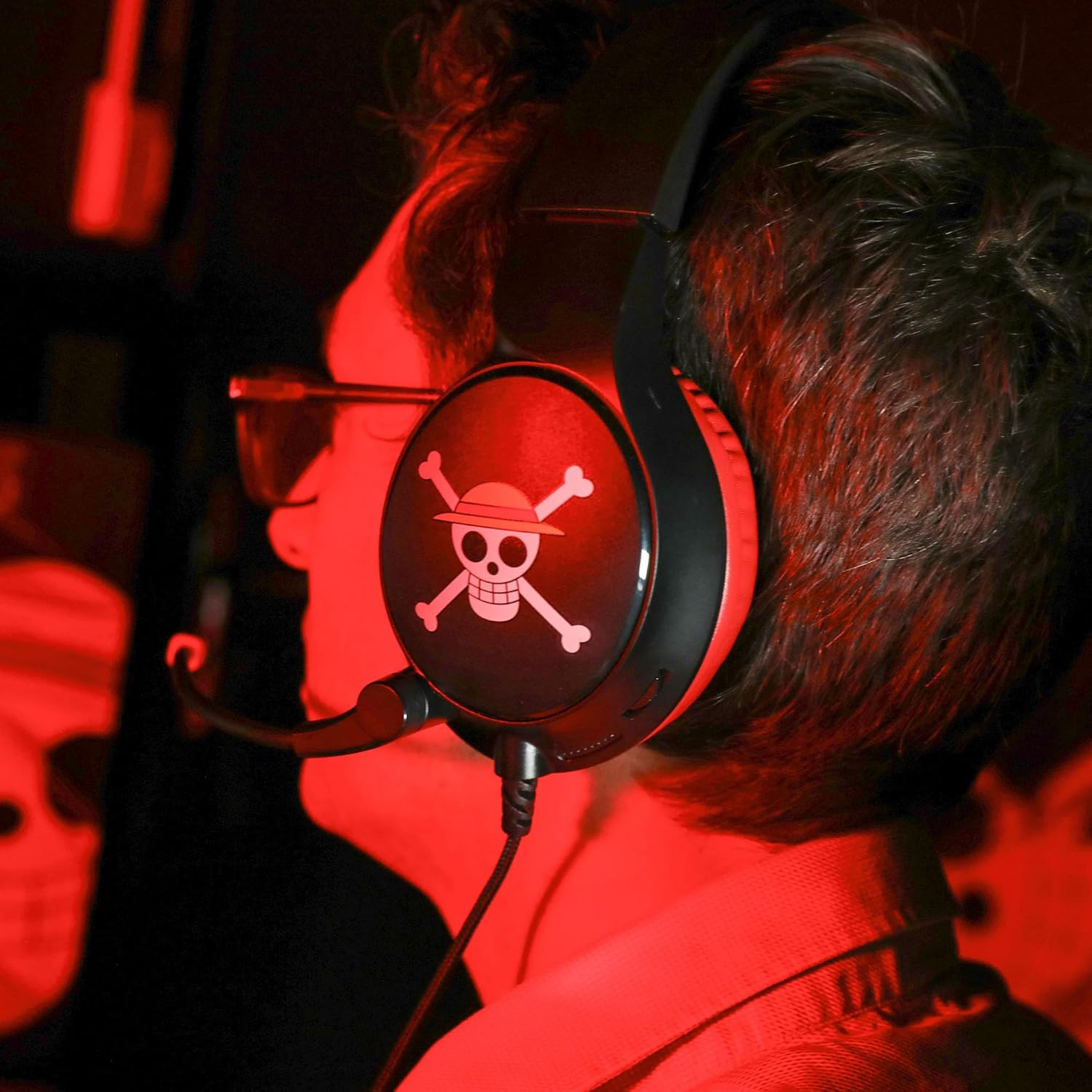 Konix One Piece Gaming Headset for PS4, PS5, Switch, Xbox - Microphone - 1.5M Cable - 3.5Mm Jack - Luffy Motif image number 1