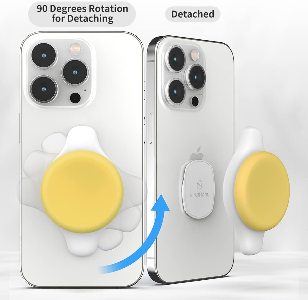 A-Type Phone Grip Stand, Sinjimoru 2 in 1 Grip as Cute Phone Stand for Iphone & Samsung Galaxy, Finger Grip Kickstand for Google Sony Motorola Huawei Asus. Sinji Mount Mini Tok Yellow image number 1