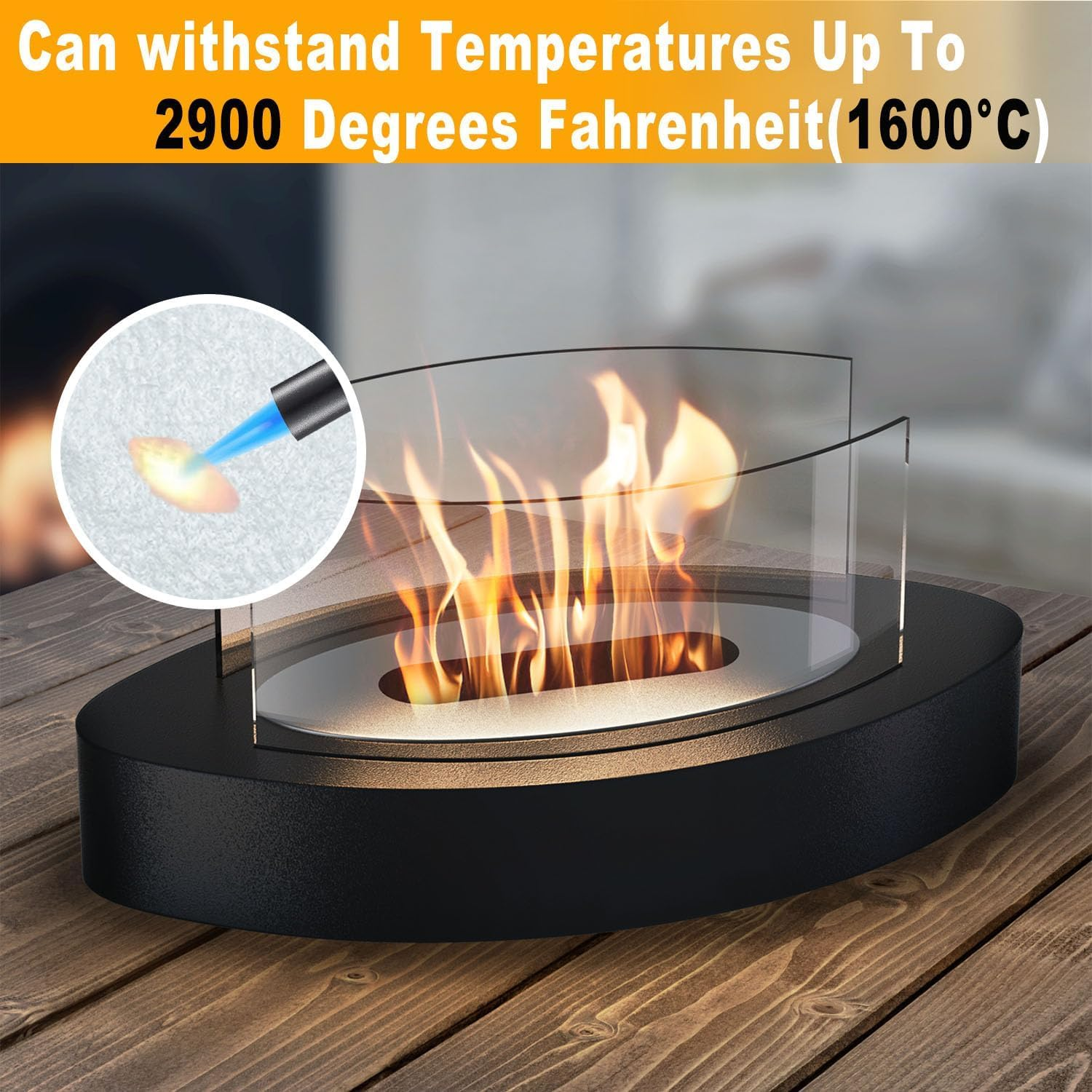 4Pack Tabletop Fire Pit Ceramic Wool for Roundfire,Korniful,Rozato, Danya B, Flammtal, Kizzby-Wool Wick for Tabletop Firepit to Extend Burn Time