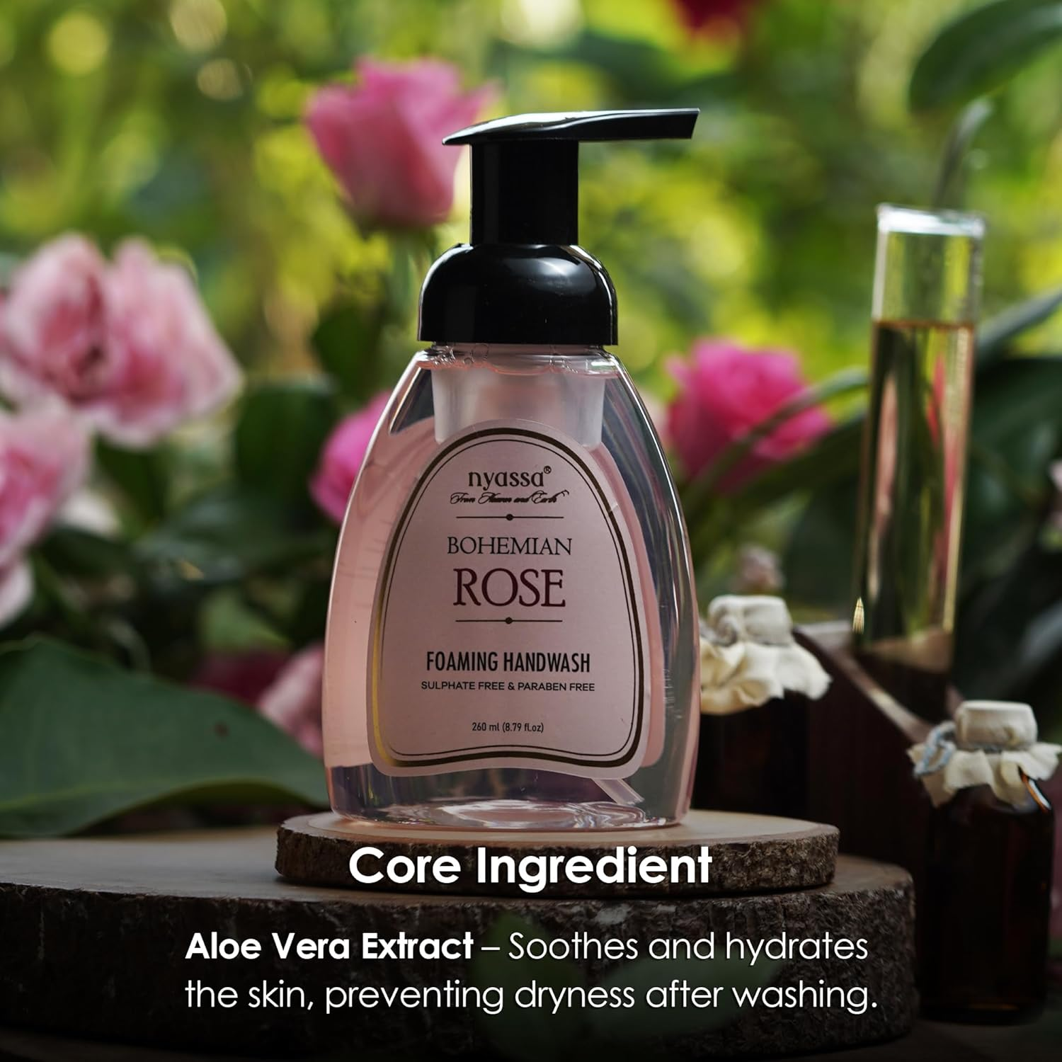 Nyassa Bohemian Rose Foaming Handwash 260Ml Sulphate and Paraben Free image number 3