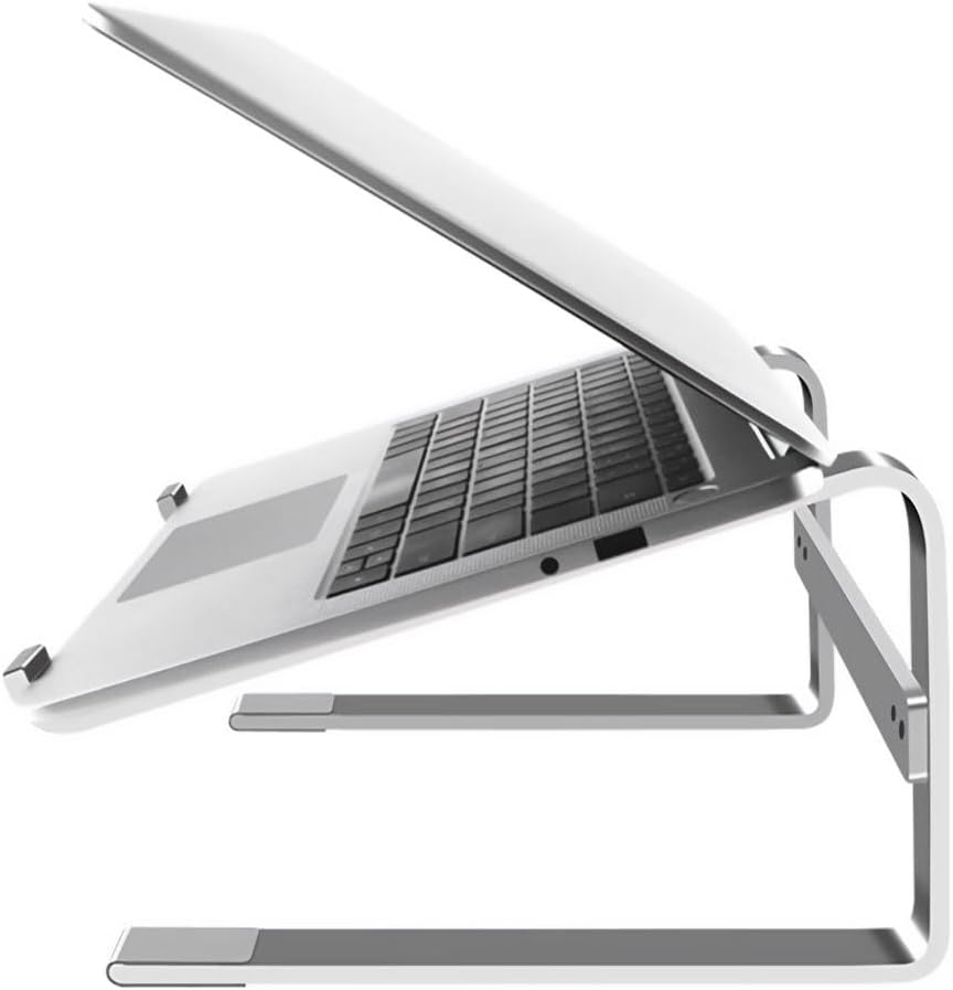 MMOBIEL Laptop Stand Tall - Riser 10 to 18 Inches - Ventilated Laptop Holder Universal - Stand for Desk Compatible with Macbook, Notebook, ASUS and More - Incl. Tools - Aluminum image number 6