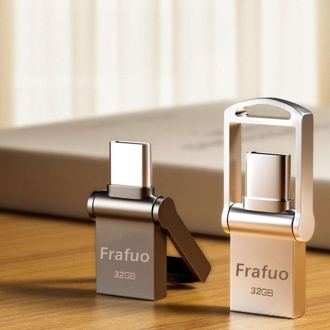 2 Pack 32GB Ultra Dual Drive USB Type-C Flash Drive, 2-In-1 Type-C & USB 2.0 Memory Stick for Smartphones, Tablets, Computers, Android Devices(1 Sliver 1Gun Grey) image number 1