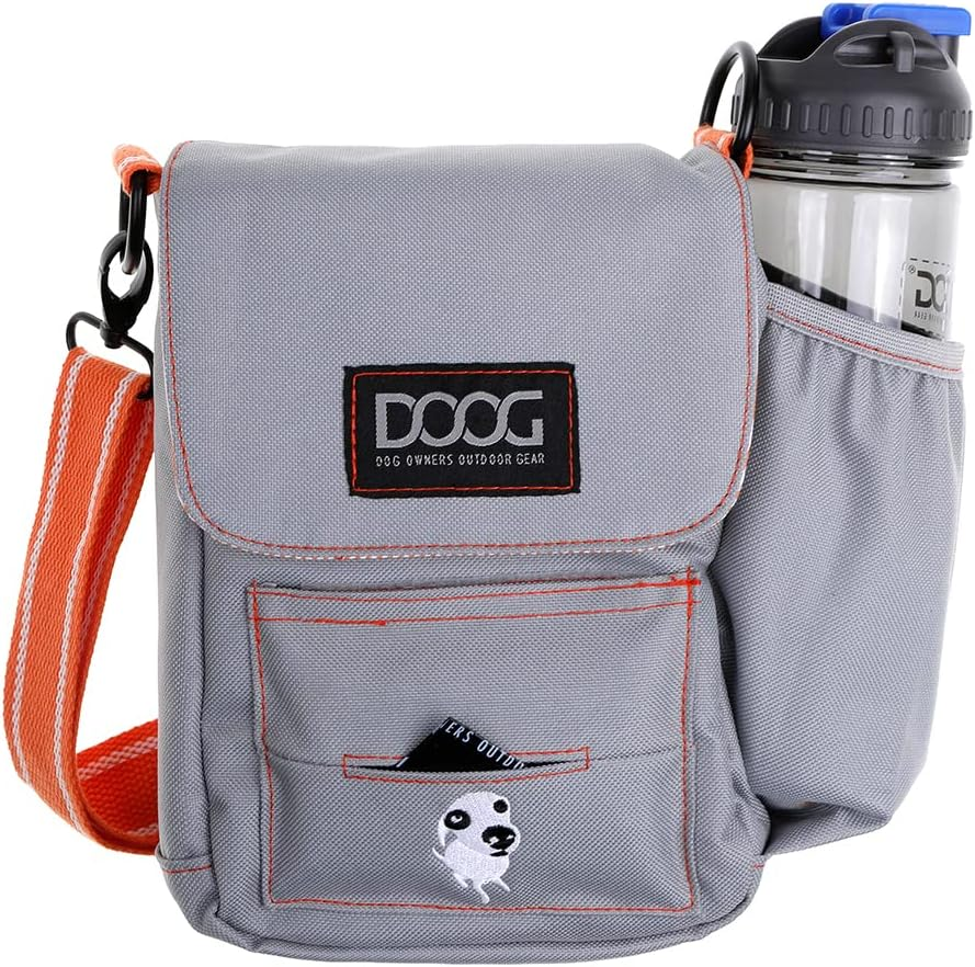 DOOG | Walkie Bag | Adjustable Shoulder Bag with Poo Bag Compartment and Water Bottle Compartment | Neaosport Black (NSWB01)