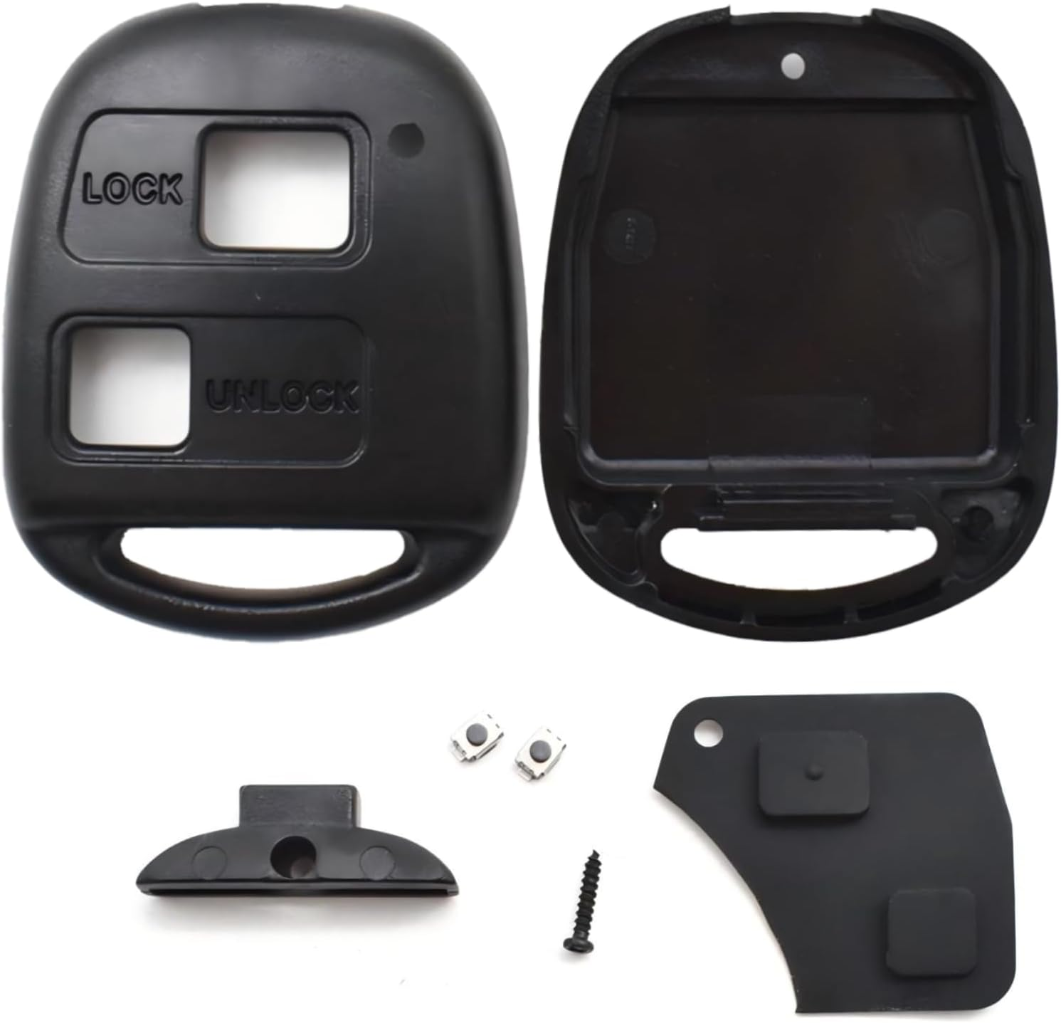 Key Fob Shell Case Replacement, Remote Control Key Case Shell 2 Buttons for Toyota Prado Corolla Echo Tarago Alphard MR2 Hiace Previa RAV4 Yaris Passo Space Truck Celica Estima Land Cruiser image number 2