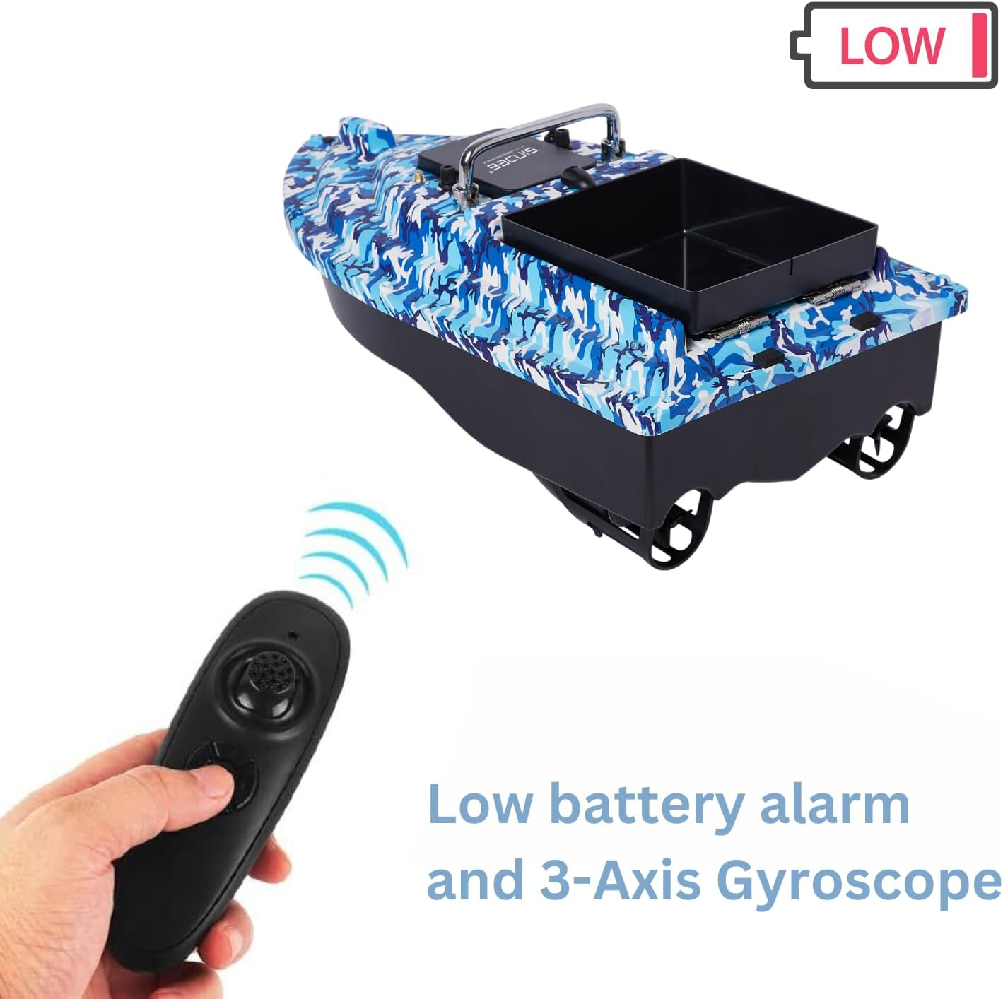 Bait Boat, RC Bait Boat, 546-Yard Range Remote Control, 4.4Lb Loading Capacity, Dual Motor & Battery System | Long-Range Fishing Bait for Serious Anglers image number 4