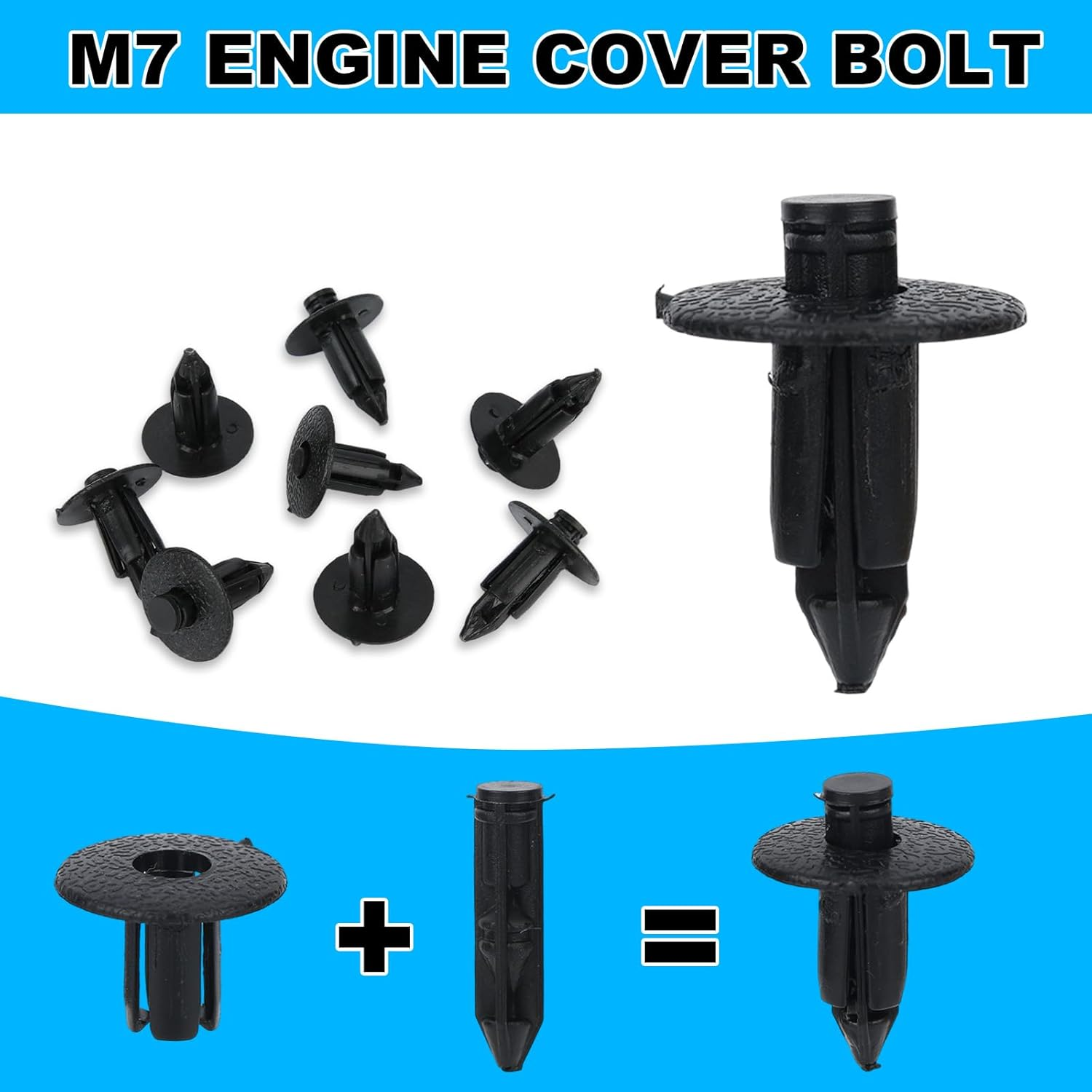 BOXOB 120Pcs Plastic Fender Clips Body Rivets, 4 Styles Push Rivet Pins Compatible with UTV ATV Motorcycle Sports Bicycle M7 and More Fender Clips for Polaris Yamaha Suzuki Kawasaki image number 5