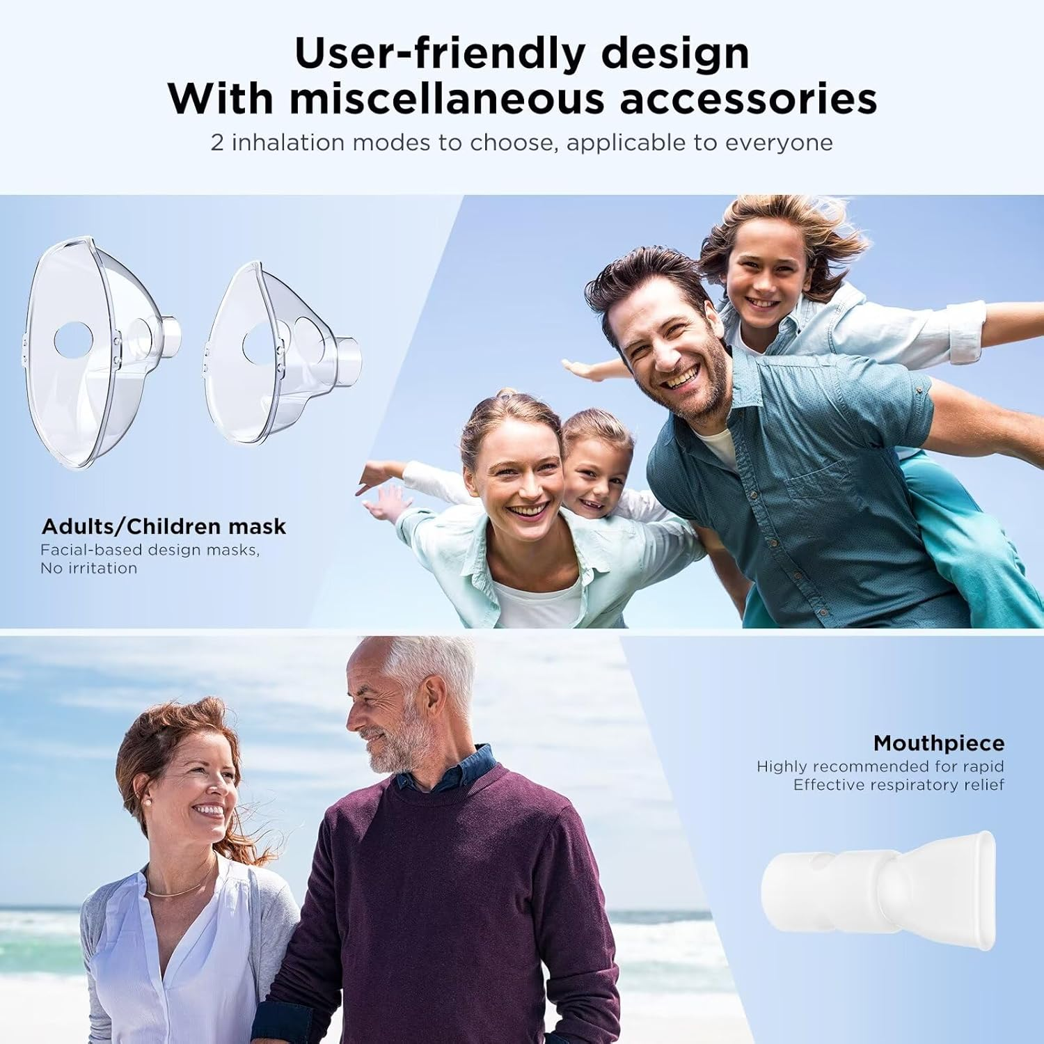 Portable Nebulizer - Nebulizer Machine for Adults and Kids, Mesh Nebulizer with Mouthpiece, Kids and Adults Mask for Travel and Home Usage DOCLOGE