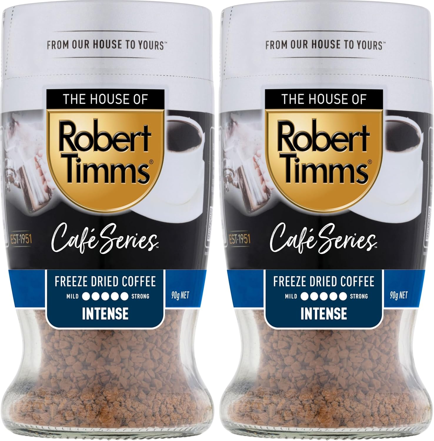 The House of Robert Timms Cafe Series Intense Freeze Dried Coffee 90 G (Pack of 2)