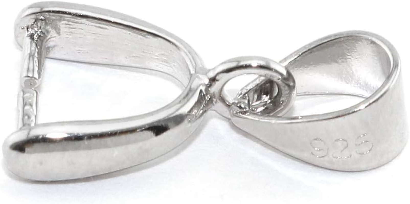 Heyous 2Pcs 925 Sterling Silver Pendant Accessories Jade Pendant Buckle Pinch Clasp for Necklace DIY Jewelry Craft Making 14Mm image number 5