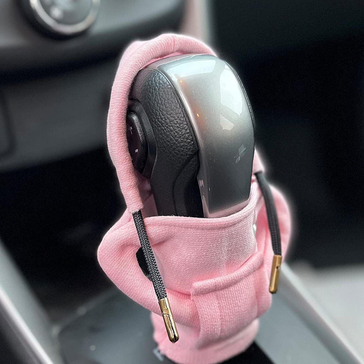 Gear Shift Cover, Universal Shift Knob Cover, Funny Sweater Hoodie for Gearshift, Car Shifter Stick Protector Decoration (Black, Pink, White, One Size) image number 3