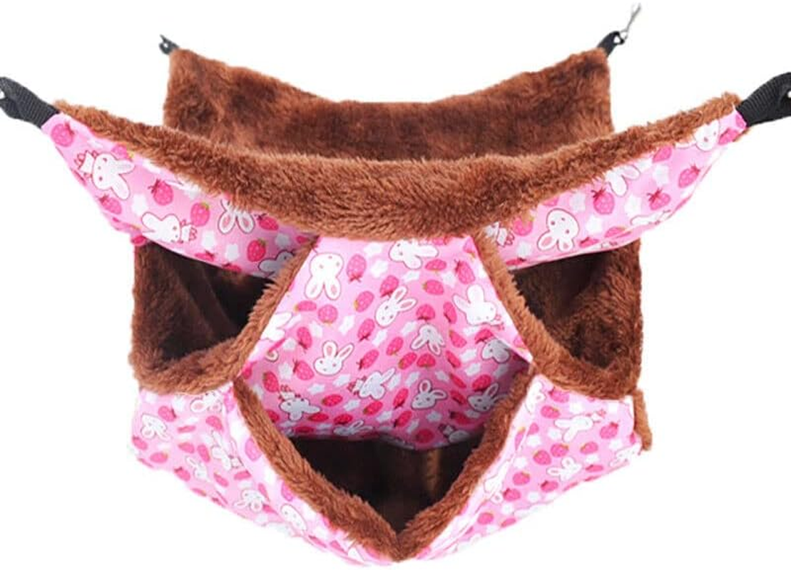 New Guinea Pig Rat Hammock Hamster Ferret Hanging Nest Mice Bed Toy Warmer House - Hanging Toy Warmer House with Sturdy Metal Buckles - Green Rabbit image number 5