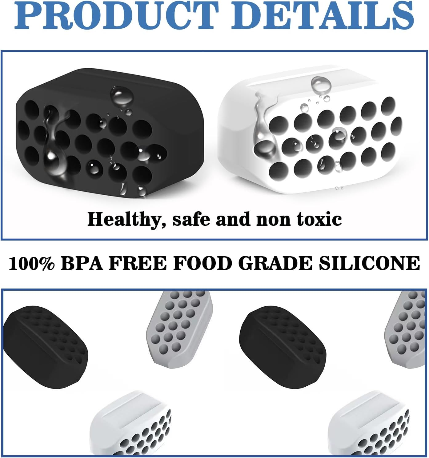 Ozgrove 6 Pcs Jawline Exerciser for Men and Women, BPA Free Silicone Facial Muscle Toning Jaw Trainer, Double Chin Breathing Exercise Device for Beginner Sculpting Face and Neck image number 2