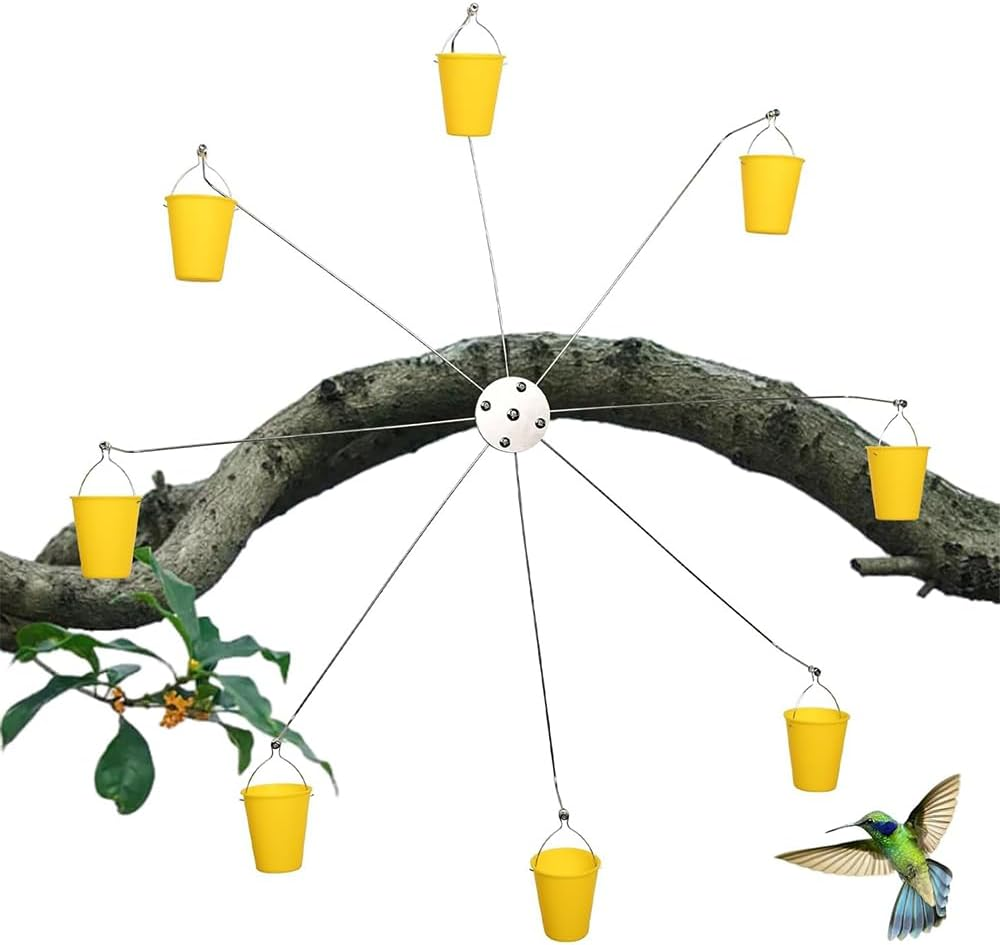 HYAVIA Ferris Wheel Bird Feeder &ndash; Outdoor Hanging Bird Feeder Toy with 8 Rotating Buckets, Unique Ferris Wheel Design for Hummingbirds & Wild Birds, Garden Yard Decor Feeder for Outside image number 2