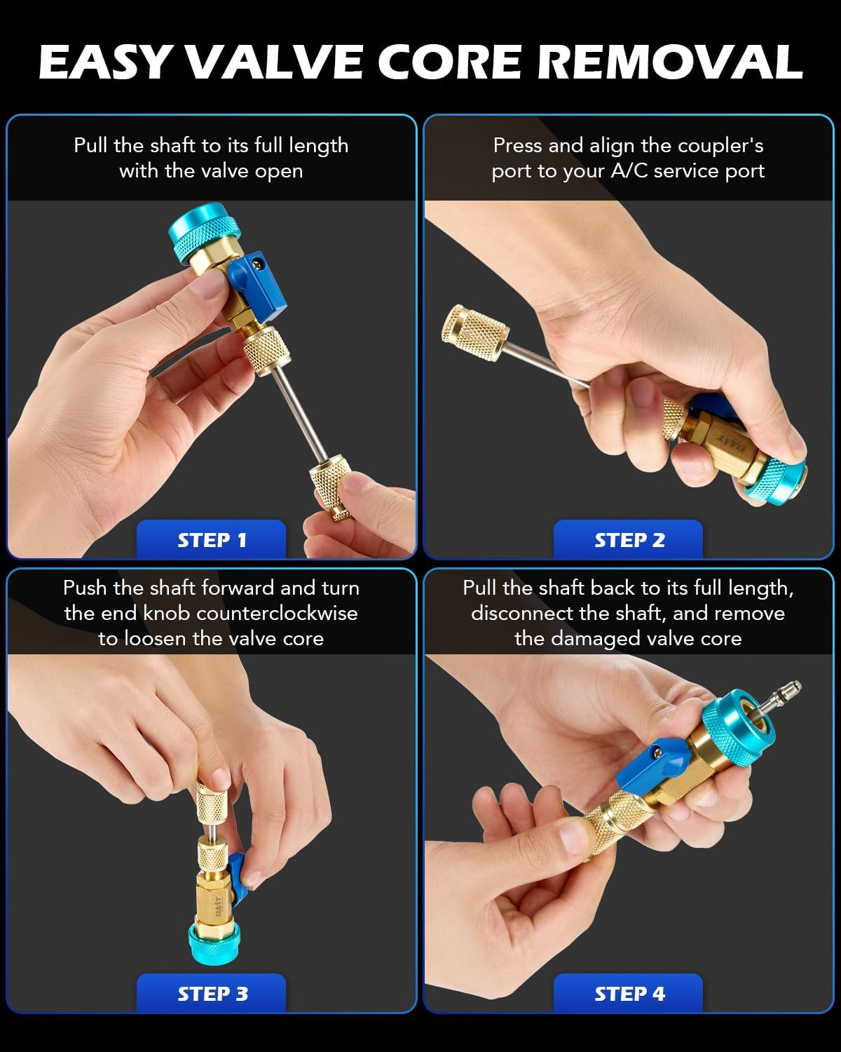 Orion Motor Tech Automotive AC R134A R1234YF Valve Core Remover and Installer Tool Set image number 3