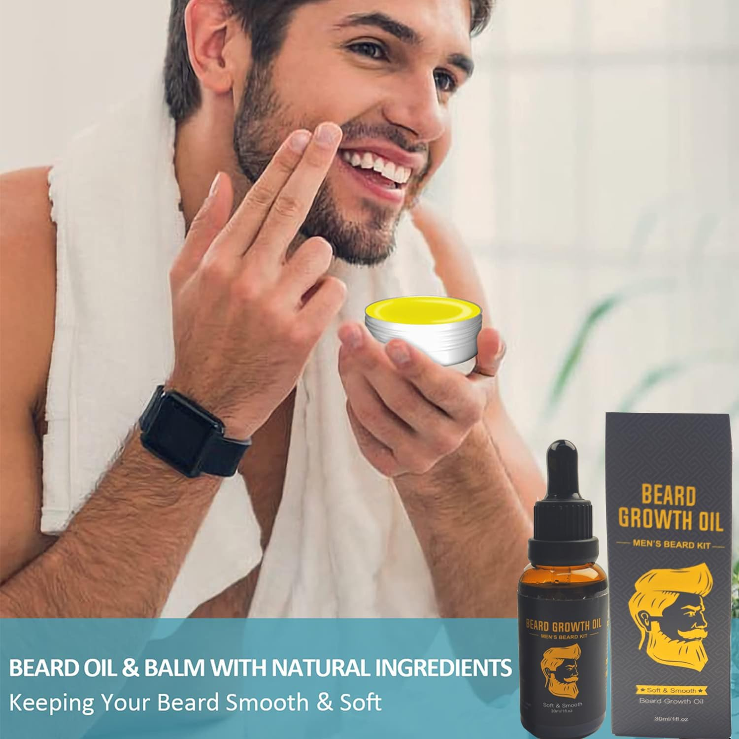 Dad Gifts for Fathers Day, Beard Grooming Kit for Men'S Grooming Routine, Anniversary & Birthday Gifts for Men/Him/Husband/Boyfriend/Brother/Stepdad/Grandpa, from Daughter Wife Kids Son image number 5